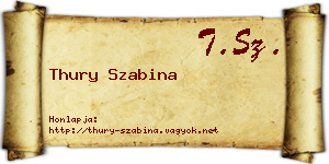 Thury Szabina névjegykártya